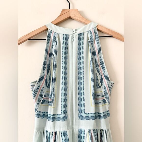 BCBGMaxazria Sleeveless Cambria Fit &Flare Dress in Light Blue Tapestry Print 8 - Picture 5 of 7
